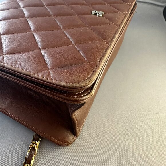 👜 Vintage Jay Herbert Brown Quilted Leather Shoulder Bag - So Soft - Picture 12 of 12